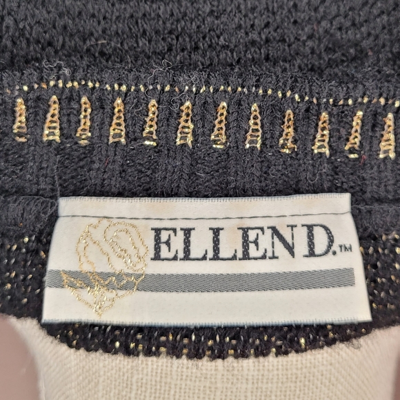 Ellen D Vintage Oversized Black Sweater with Gold Detail Size S/M - Picture 4 of 4